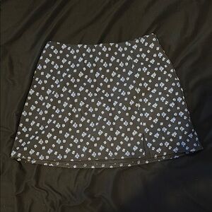 American Eagle Outfitters Black Floral A-Line Skirt